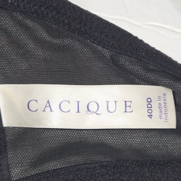 Cacique 40DD Floral Boost Plunge Bra Padded Underwire Racerback Front Closure - Picture 7 of 8